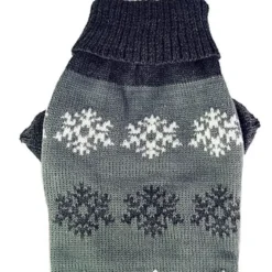 Grå hundesweater med snefnug