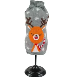 Grå julesweater med sødt rensdyr